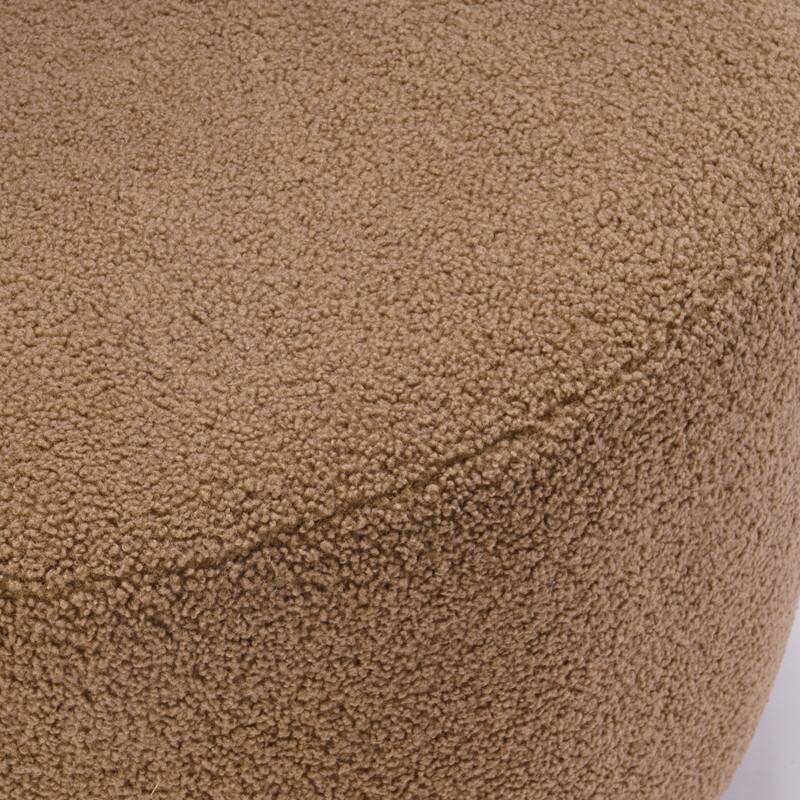 Teddy Fabric Swivel Accent Barrel Chair With Powder Coating Metal Ring