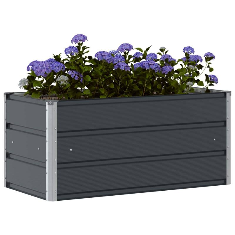 vidaXL Planter in Galvanised Steel - 39.37 x 19.69 x 17.72