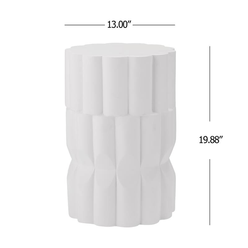 Christopher Knight Home - Modern Handmade 13" Lightweight MgO Geometric Accent Side Table for Indoor and Outdoor Use