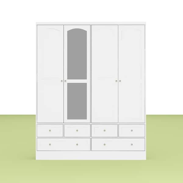 Modular Majesty Double Wardrobe MirrorFront Storage Closet Armoires