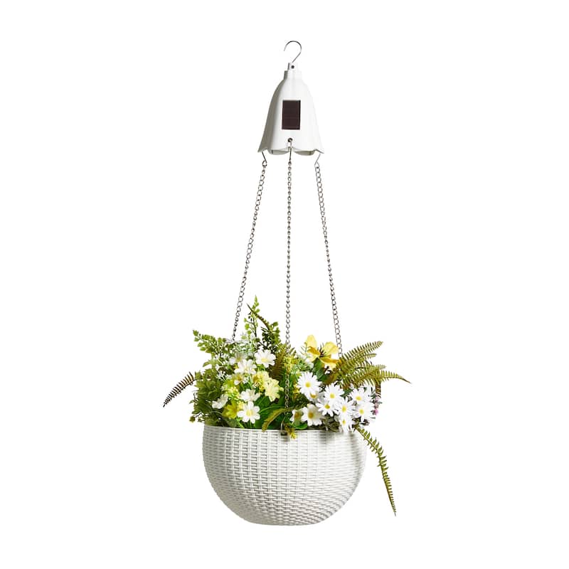 Baimuru 30-inch Height Solar Lighted Hanging Plastic Planter by Havenside Home