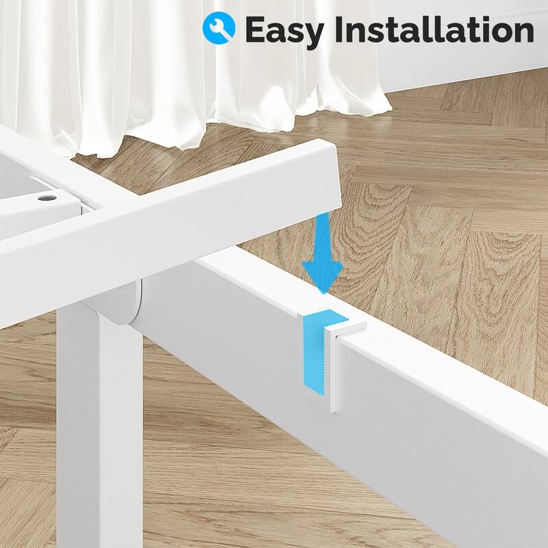 Twin Metal Platform Bed Frame with Storage Headboard,LED Lights,Charging Station,Wooden Storage Shelf,Underbed Storage Space