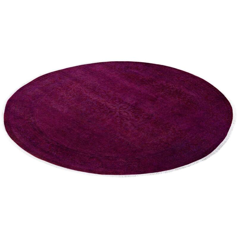Overdyed One-of-a-Kind Hand-Knotted Area Rug - Purple - 6' 1" x 6' 1"