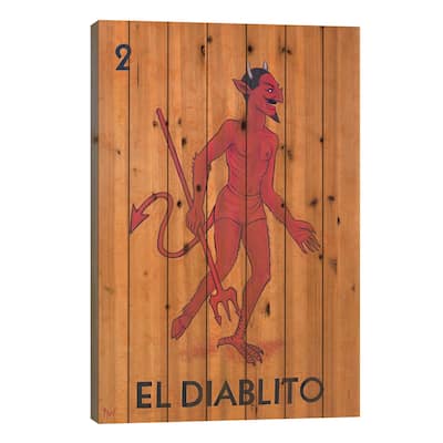 El Diablito Print On Wood by Holly Wood - Multi-Color
