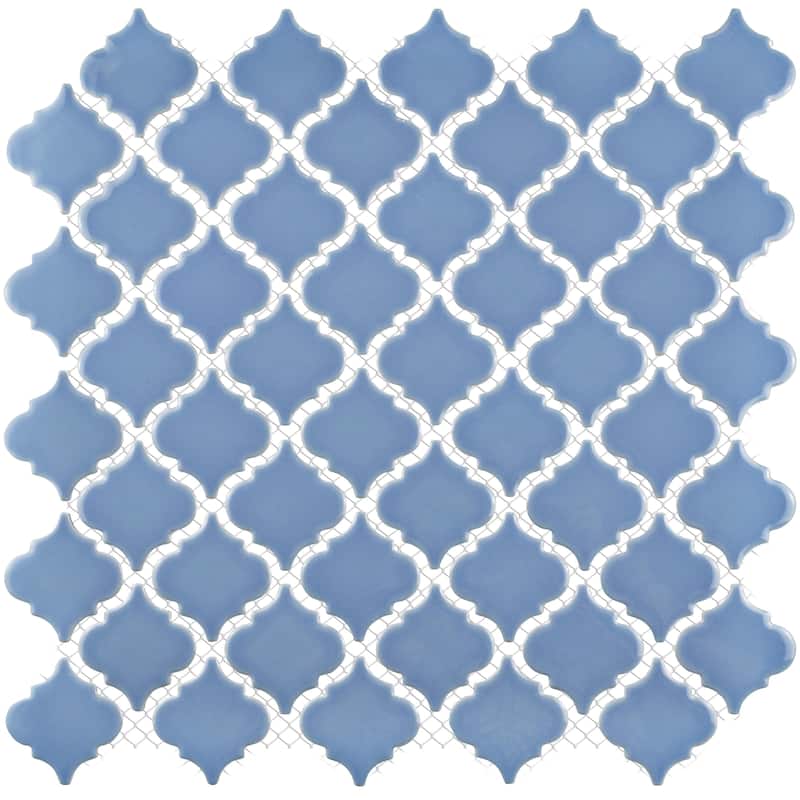 Merola Tile Hudson Tangier Light Blue 12-3/8" x 12-3/8" Porcelain Mosaic Floor and Wall Tile