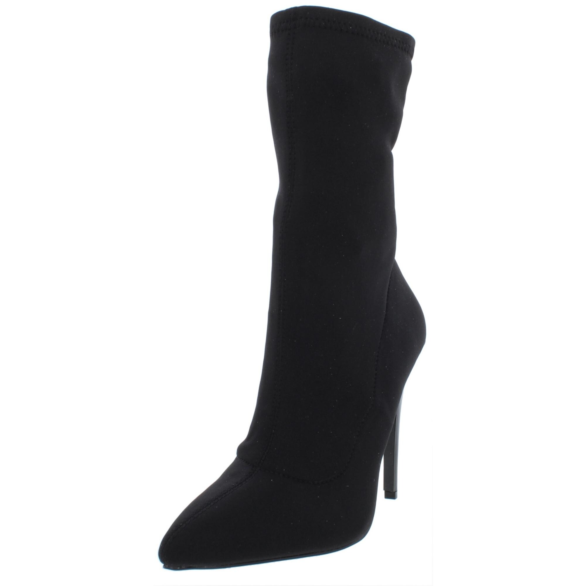 Womens Ankle Heels Shoes Fog Unwearing Socks Spring Point Toe Booties