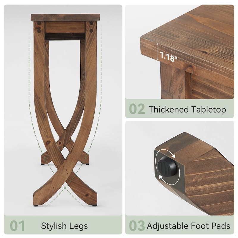 Solid Wood Console Table Farmhouse Sofa Couch Table for Entryway