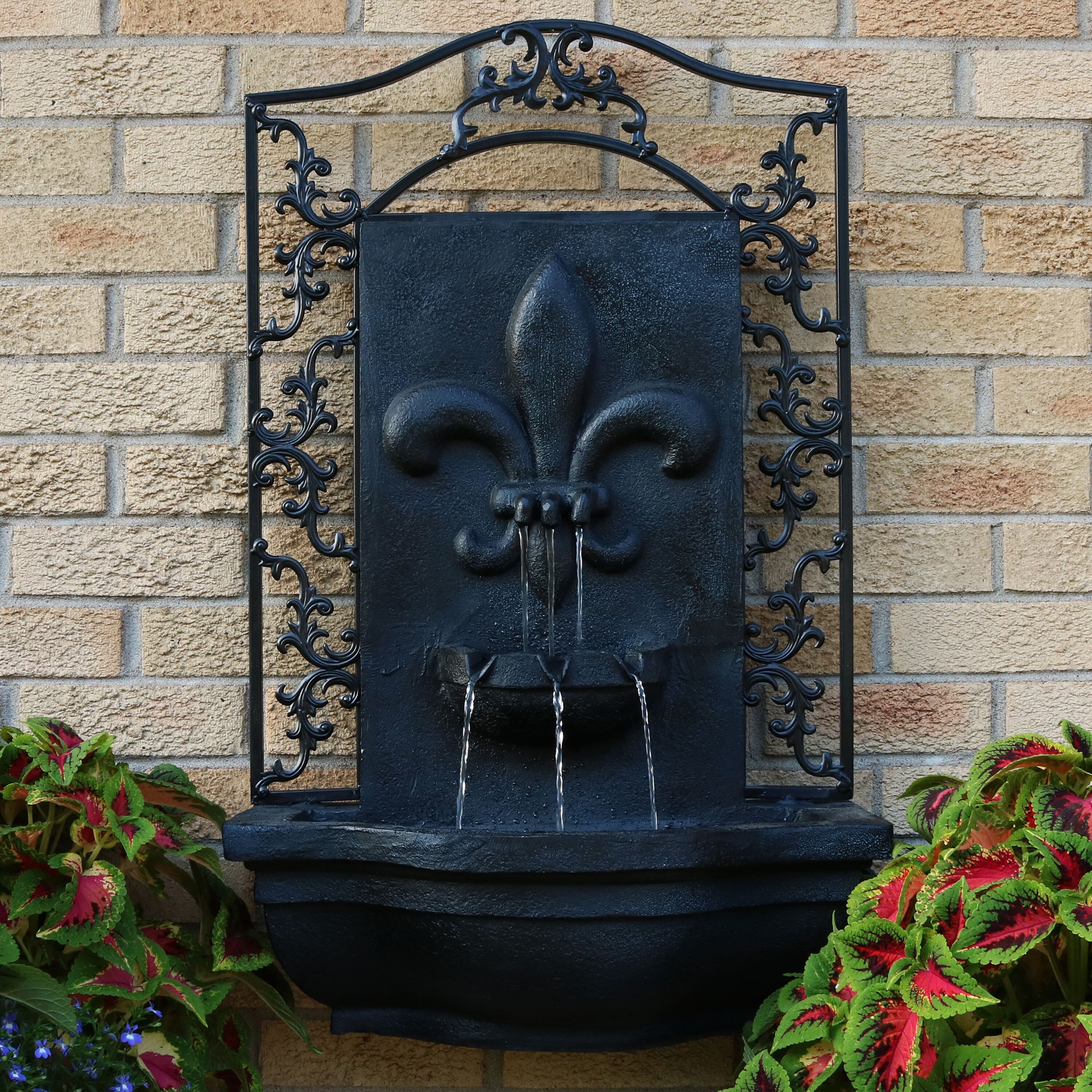 Shop Sunnydaze French Lily Solar Only Outdoor Wall Water Fountain