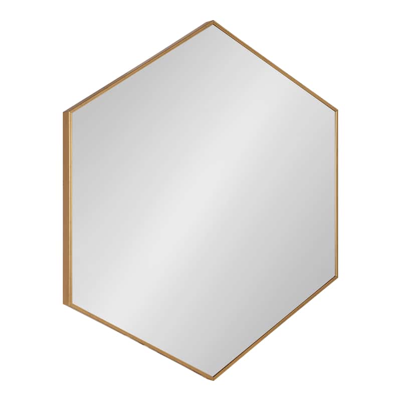Kate and Laurel Rhodes 6-Sided Hexagon Wall Mirror - 30.75x34.75 - Gold
