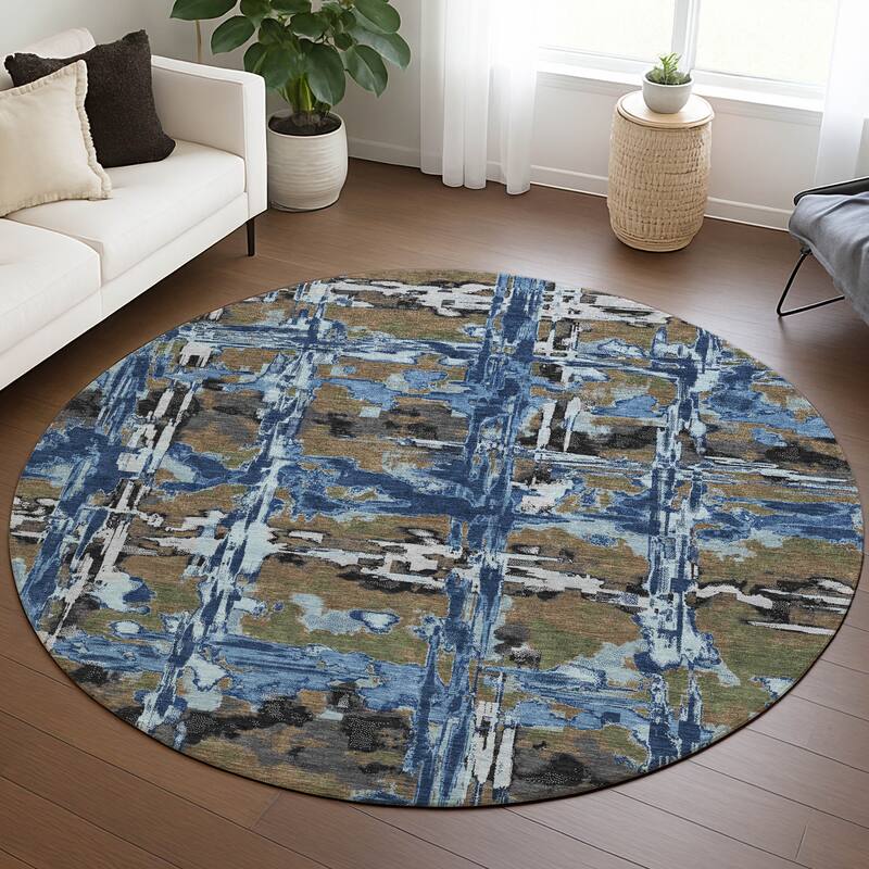 Machine Washable Indoor/ Outdoor Casual Fowler Chantille Rug