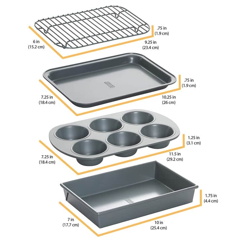Chicago Metallic Professional 4-Piece Non-Stick Toaster Oven Set - 4-pc