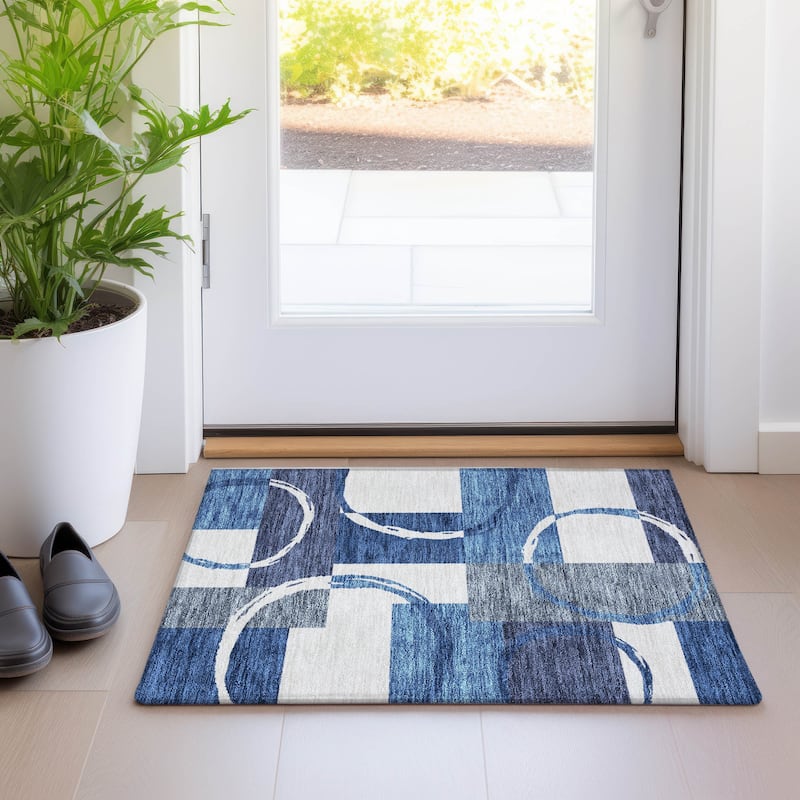 Machine Washable Indoor/ Outdoor Contemporary Chantille Rug