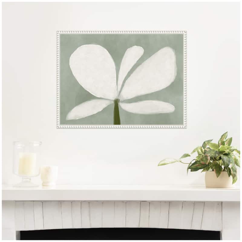 Kate and Laurel White Floral No. 2 by Gabrielly Guedes Framed Canvas Wall Art Print