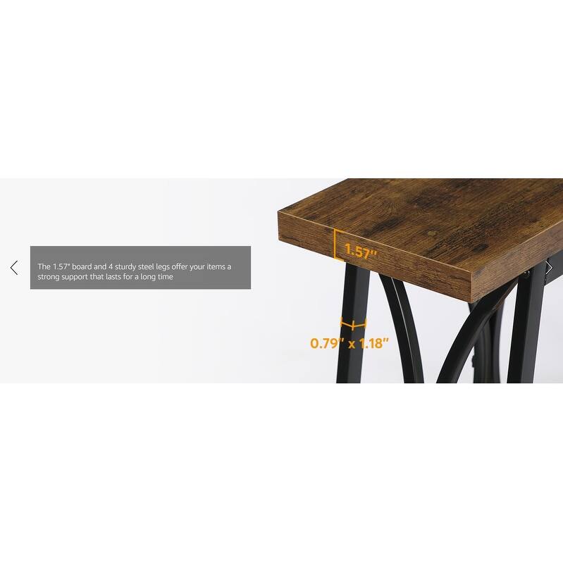70.9"Extra Long Console Table, Narrow Sofa Table Behind Couch with 2-Tier Storage Shelves, Entryway & Hallway Accent Table