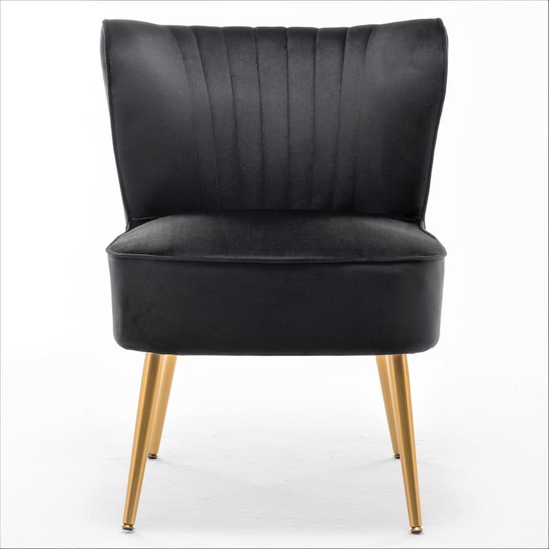 Sauter 23.2" Wide Mid-Century Modern Microfiber Accent Chair with Metal Leg