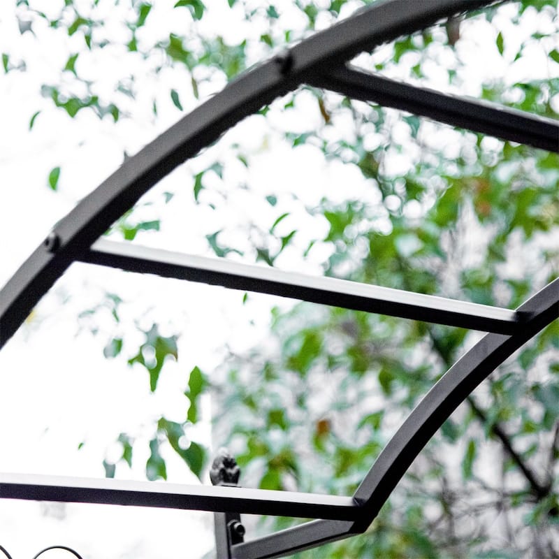 Outsunny 85"Garden Arch Arbor,Metal Arch Trellis w/Gate,Garden Archway