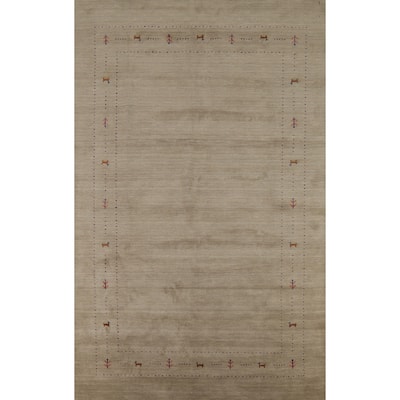 Little Animals Tribal Gabbeh Area Rug Hand-Knotted Wool Carpet - 6'6"x 9'10"