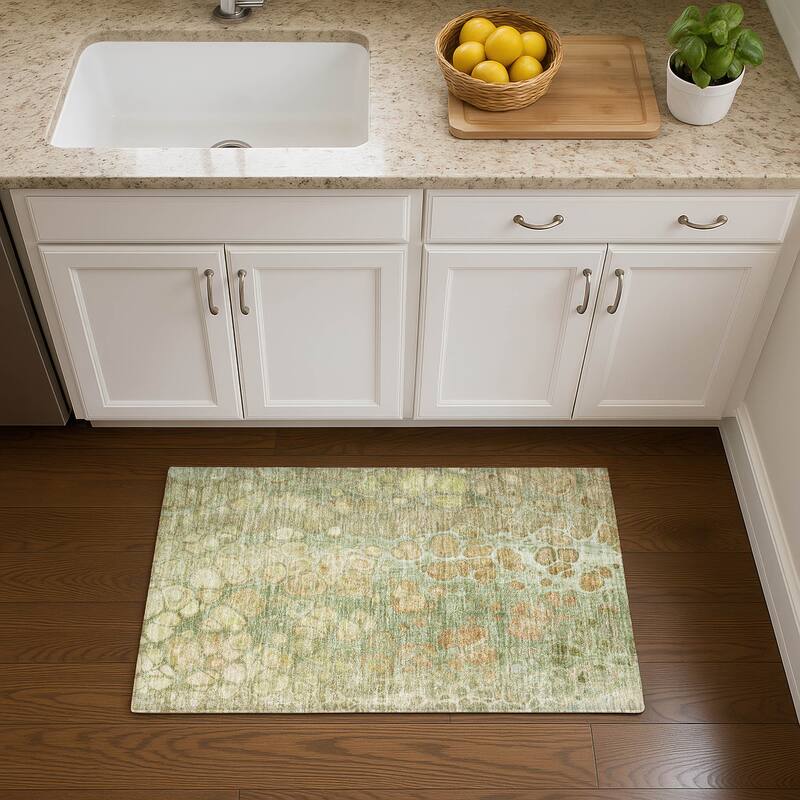 Premium Washable Super Soft Modern Abstract Mayfield Rug - Aloe - 1'8" x 2'6"