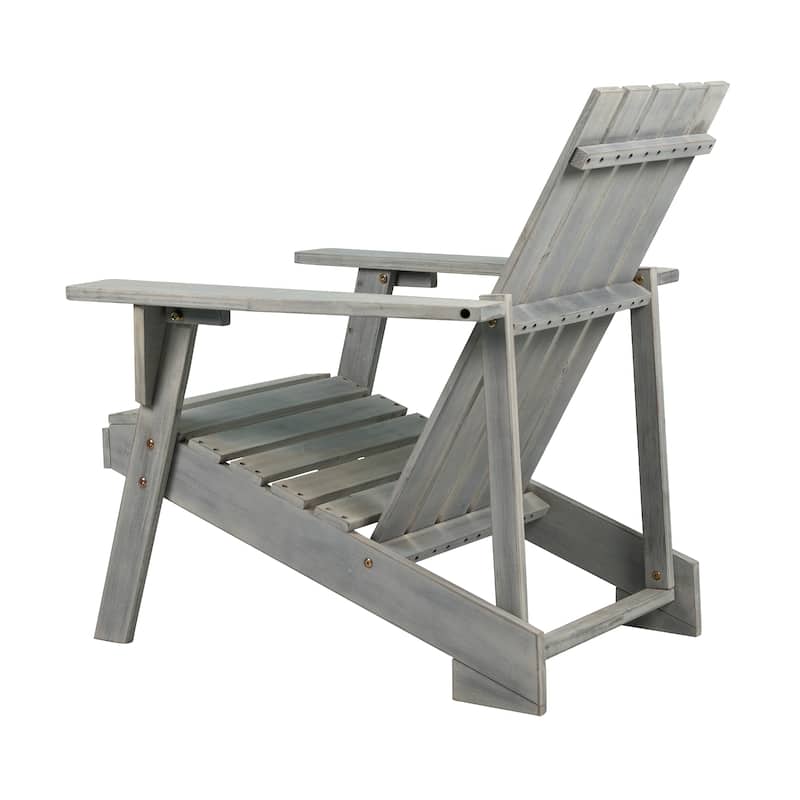 Westport Outdoor Patio Modern Acacia Wood Adirondack Chair, by JONATHAN Y