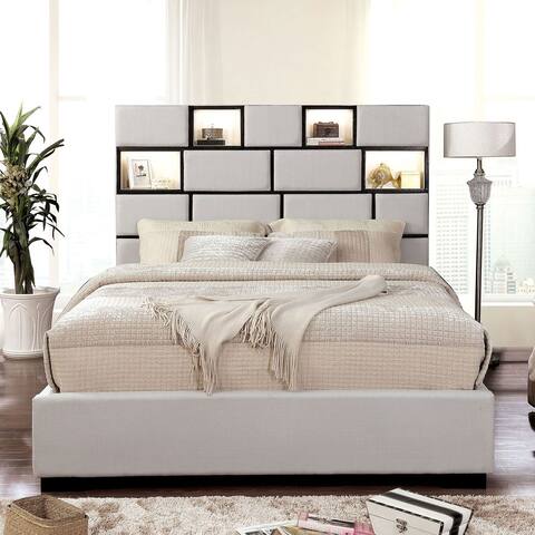Bed with LED Light HB in Beige