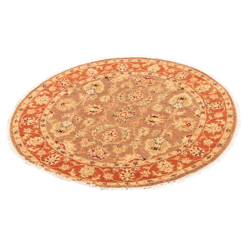 ECARPETGALLERY Hand-knotted Jamshidpour Brown Wool Rug - 4'1 x 4'0