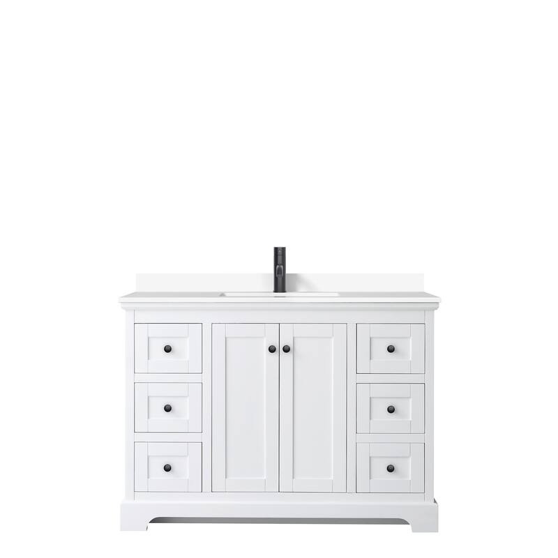 Avery 48 Inch Single Vanity, Cultured Marble Top