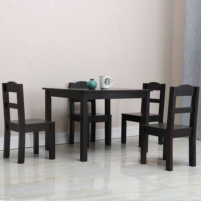 Students Children Desk and 4 Chairs Kid's Table Set of 5