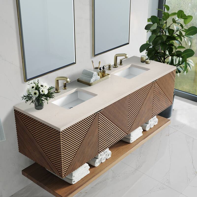 James Martin Vanities D200-V72-3EMR Marcello 72" Wall Mounted Double