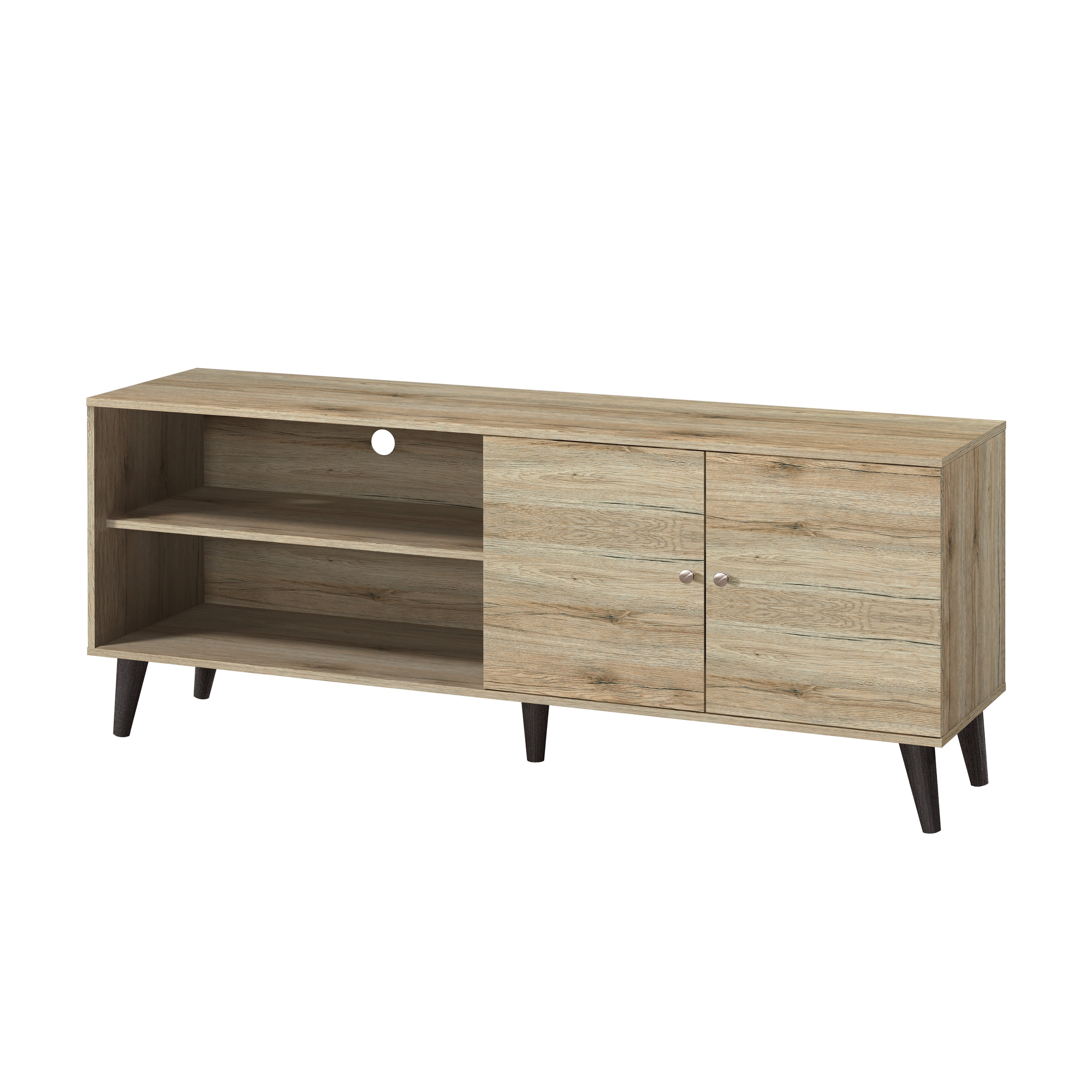 Amidon TV Stand for TVs up to 63", with 2 Storage Shelves& 1 Cabinet, Modern Entertainment Centre for TV in Living Room