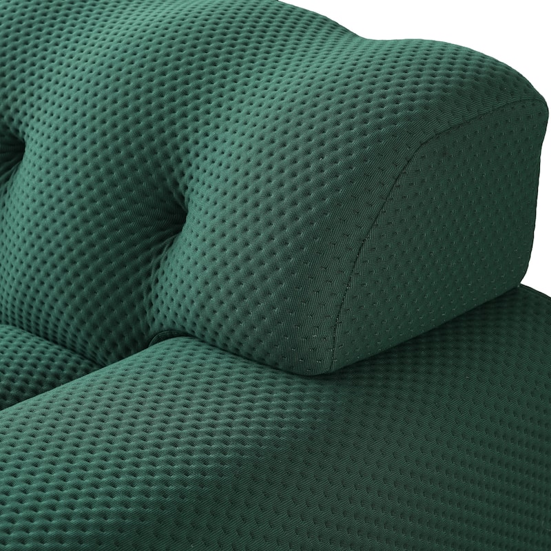 86.6" Loveseat 3D Mesh Fabric Sectional Sofa Modern Comfy Modular Floor Couch for Living Room, Office, Apartment