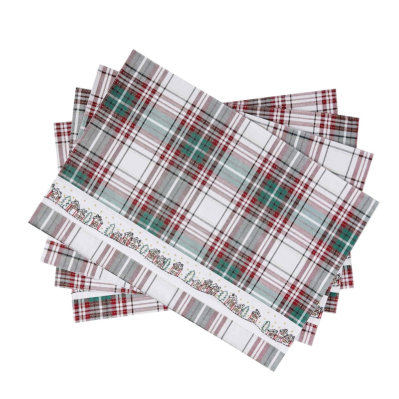 Avanti Linens Holiday Plaid 4-Pack Placemat Set