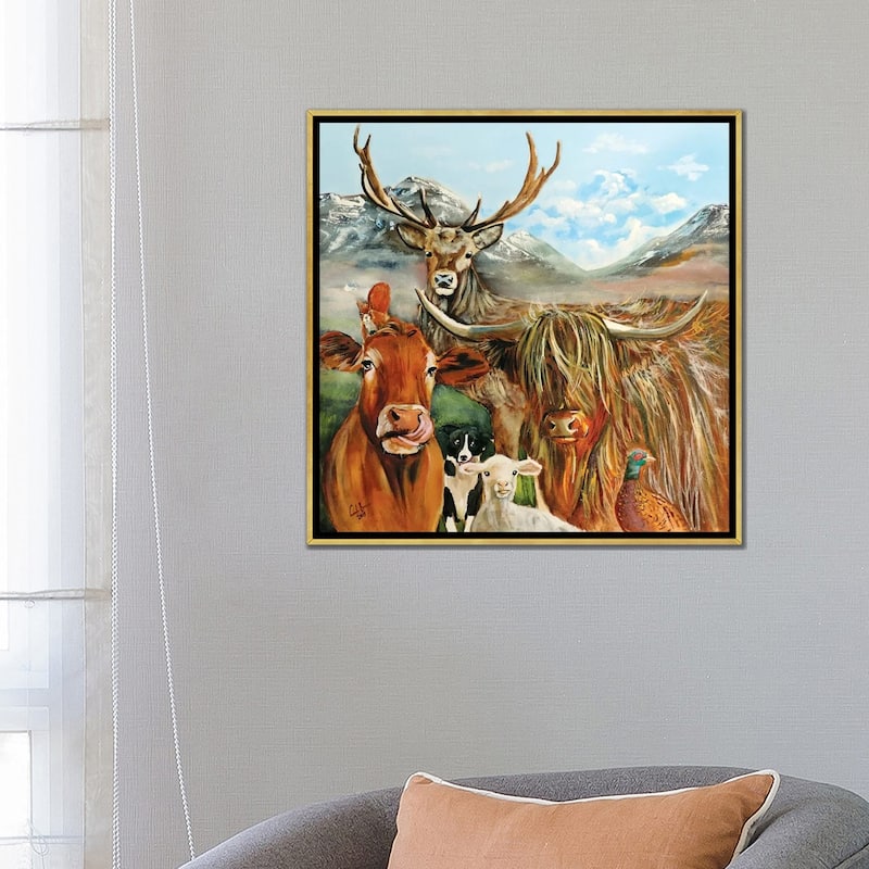 iCanvas "Scottish Locals" by Gordon Bruce Framed Canvas Print