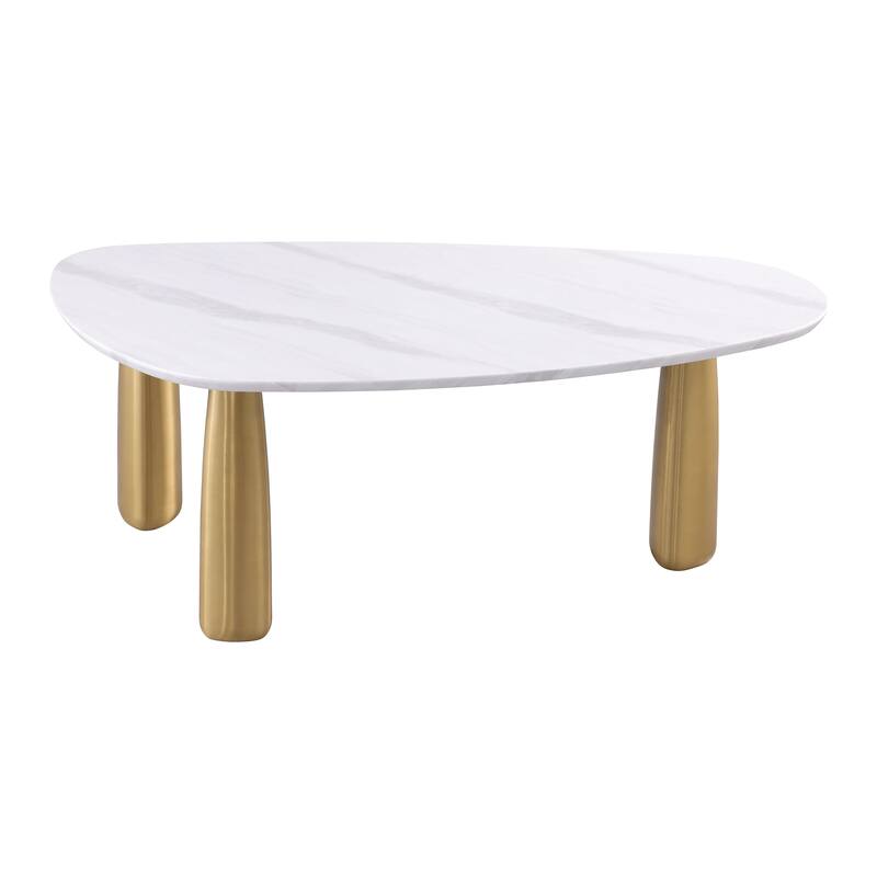 Furniture of America Luvien Modern 5-Piece White Sintered Stone Top Oval Dining Table Set