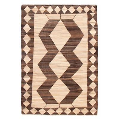 Sivas Beige, Brown Kilim 6'8" x 9'9" - 6'8 x 9'9