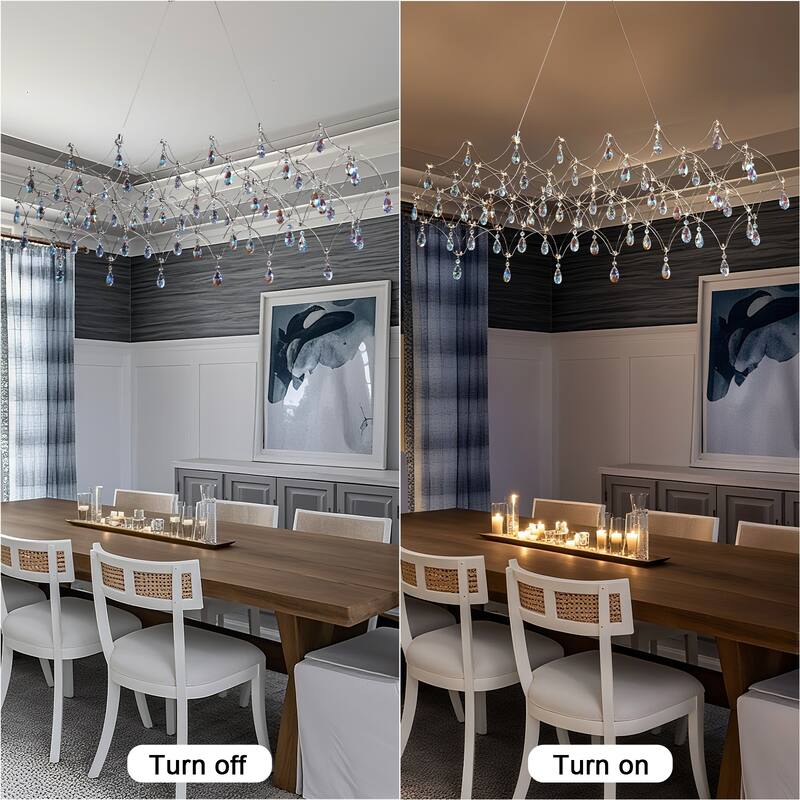 KAYLA Modern Crystal Chandelier - Luxury LED Pendant Ceiling Light