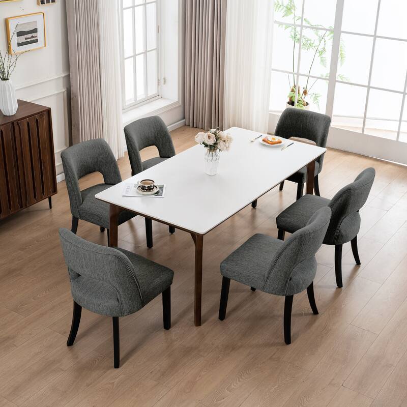 Set of 2/4/6 Modern Fabric Upholstered Dining Room Chair Kitchen Chairs with Wood legs