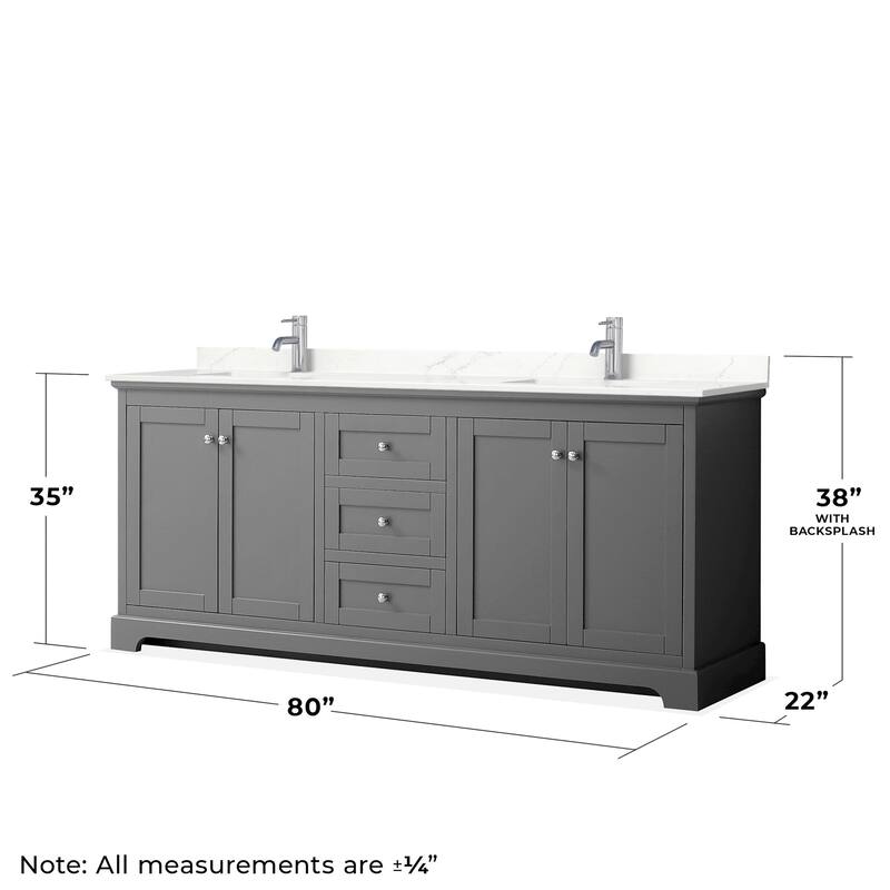 Wyndham Collection WCV232380D-QTZ-UNSMXX Avery 80" Free Standing