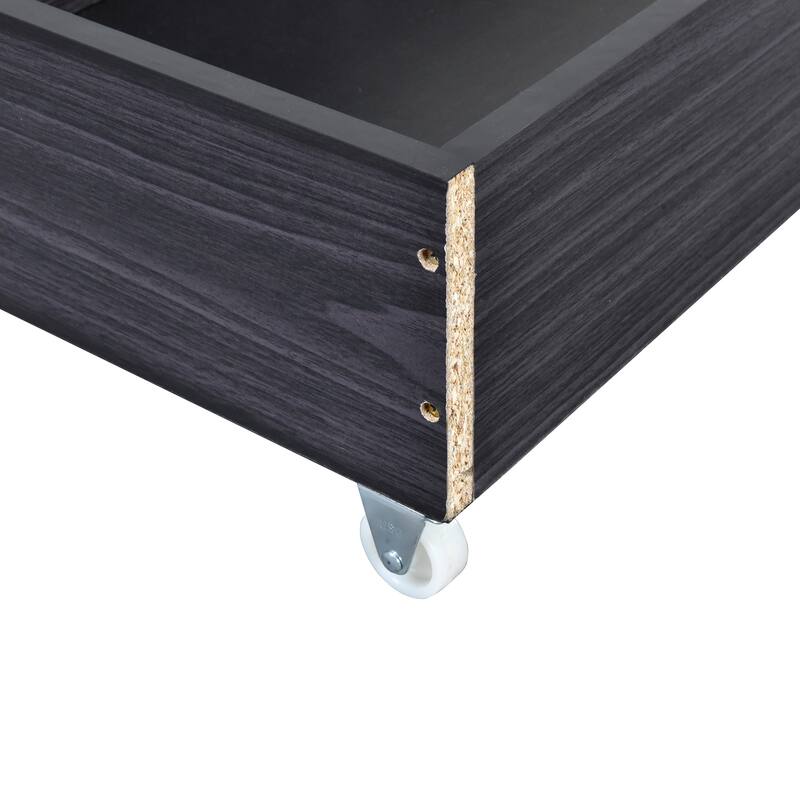Twin Size Upholstered Platform Bed with LED Frame and 2 Drawers