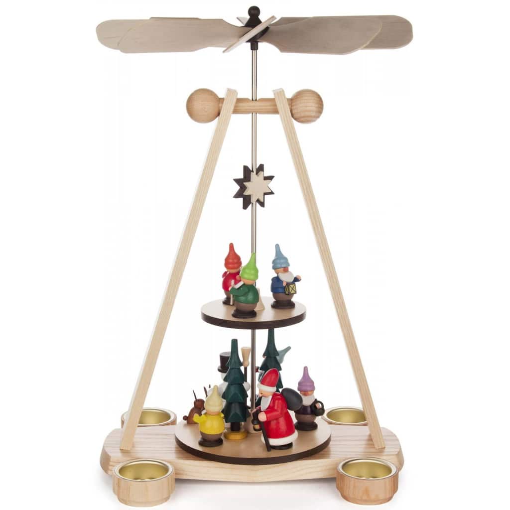 16" Dregeno 2 Tier Dwarf Christmas Pyramid Tea Light Candle Holder