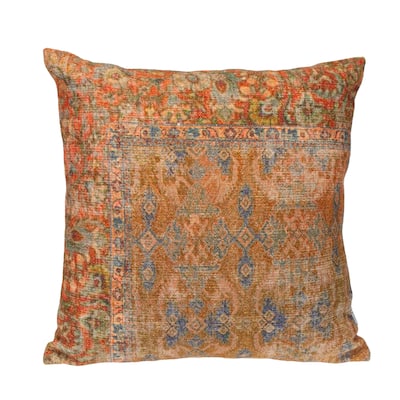 Tapestry Square Throw Pillow - 18" - Pink and Orange
