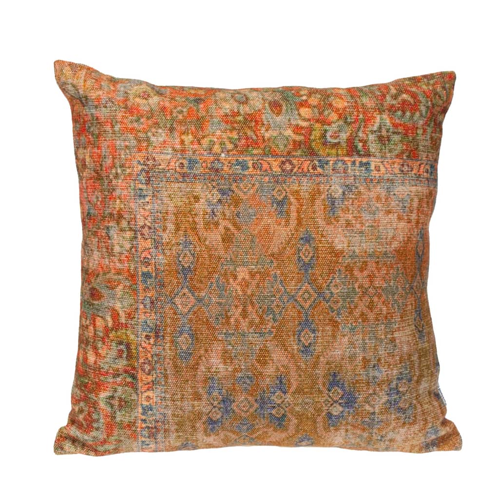 Tapestry Square Throw Pillow - 18" - Pink and Orange