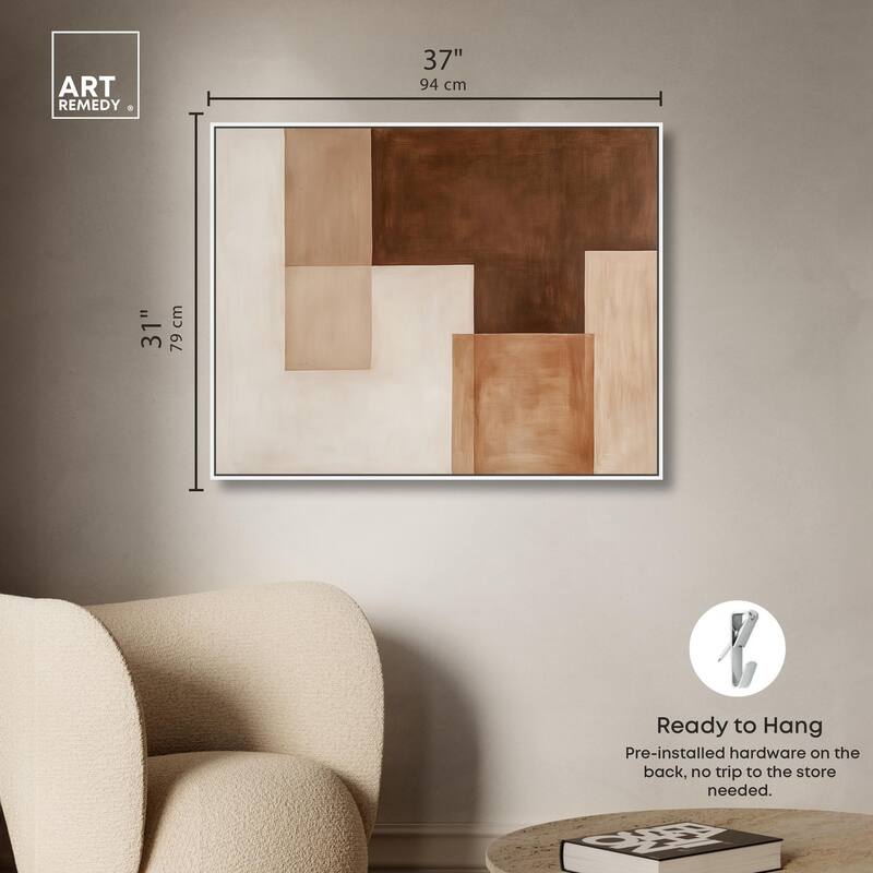 Cream and Brown Panels II Canvas by Art Remedy