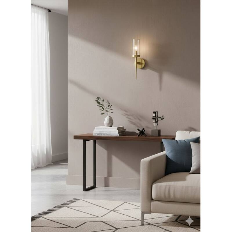 1 Light Chrome Wall Sconce With A Glass Shade