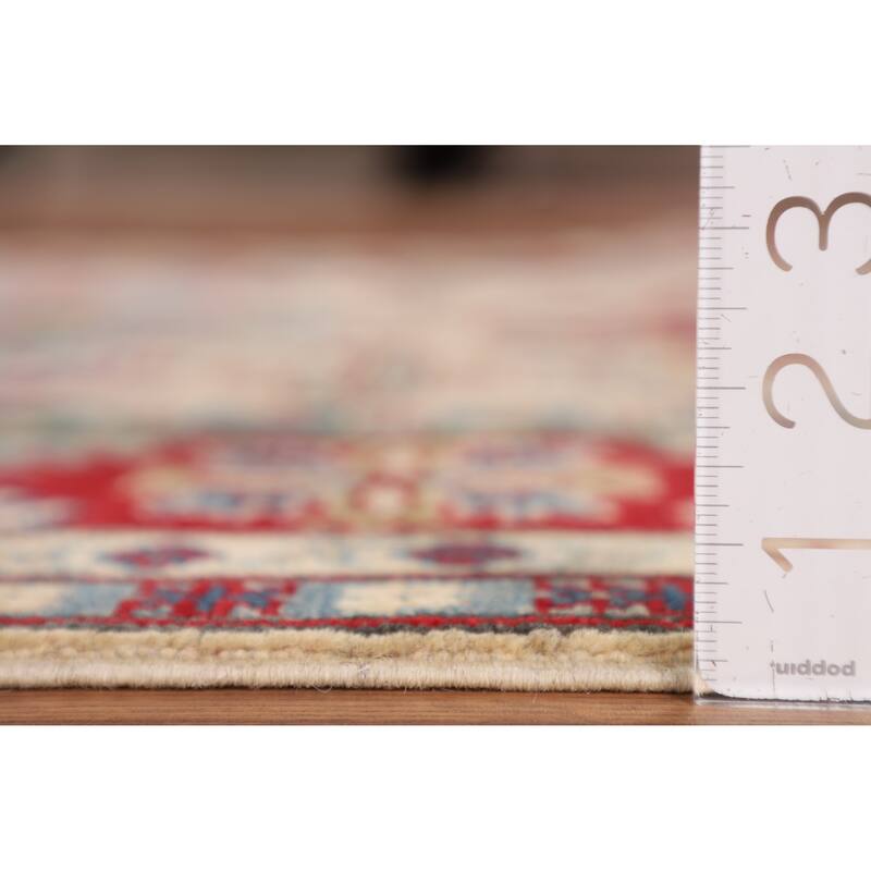 Kazak Oriental Area Rug Hand-Knotted Geometric Bedroom Wool Carpet - 4'10" x 7'1"