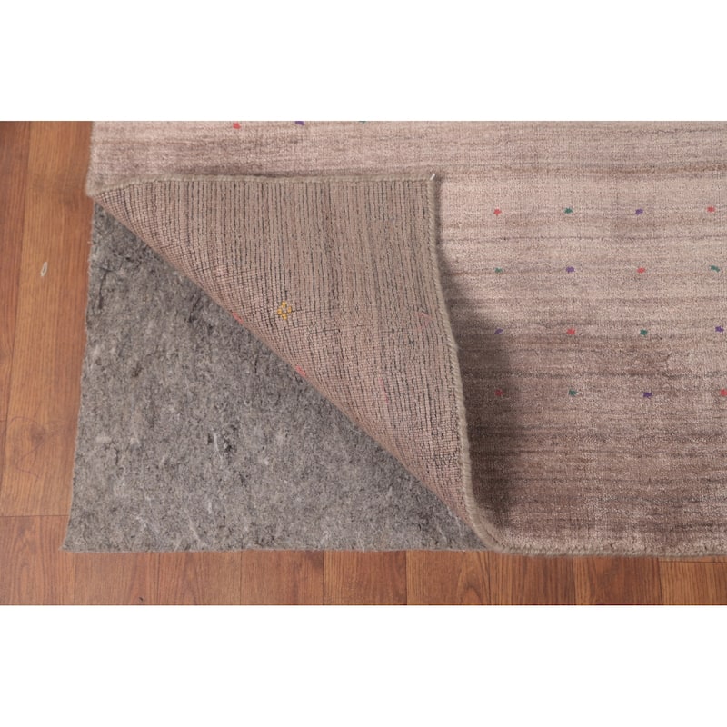 Gabbeh Indian Area Rug Handmade Silk Carpet - 7'11"x 9'9"