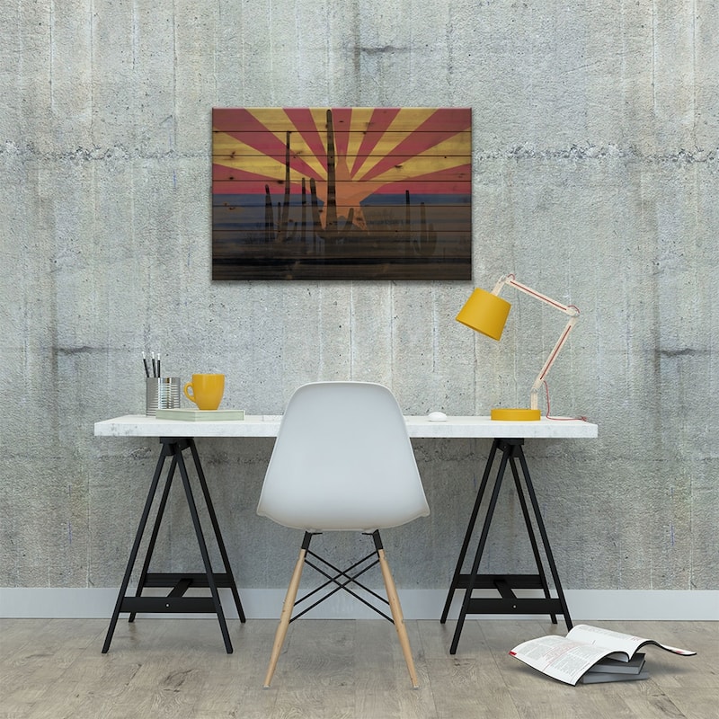 Arizona (Cacti) Print On Wood by iCanvas - Multi-Color
