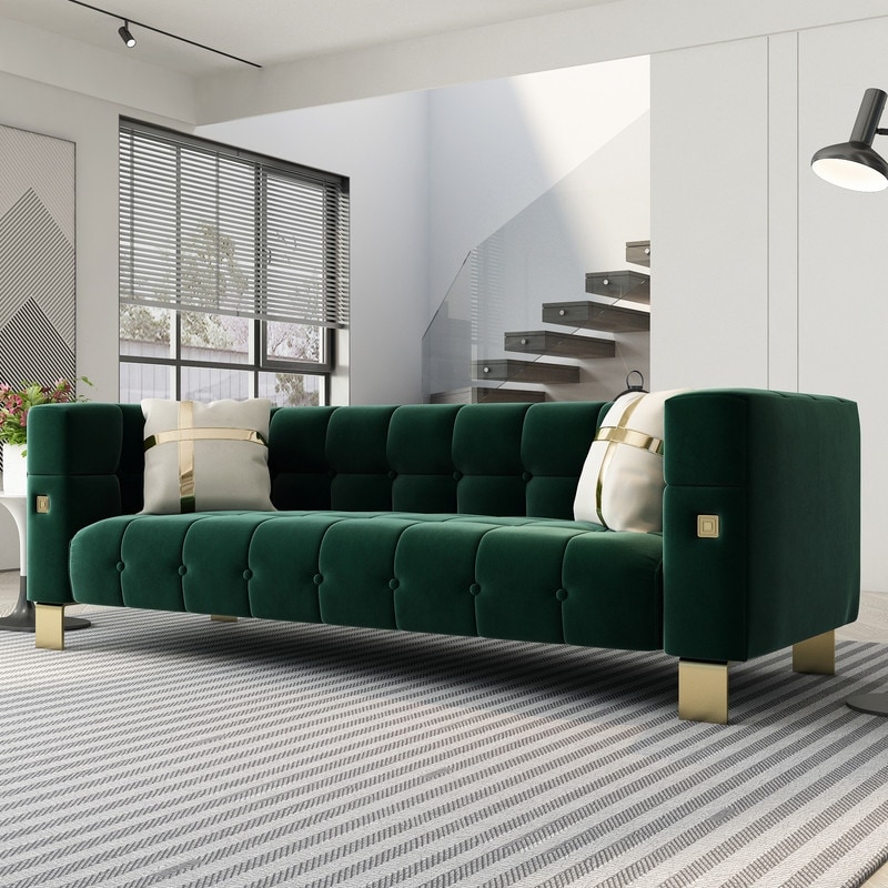 Plush 3 seater hot sale sofa
