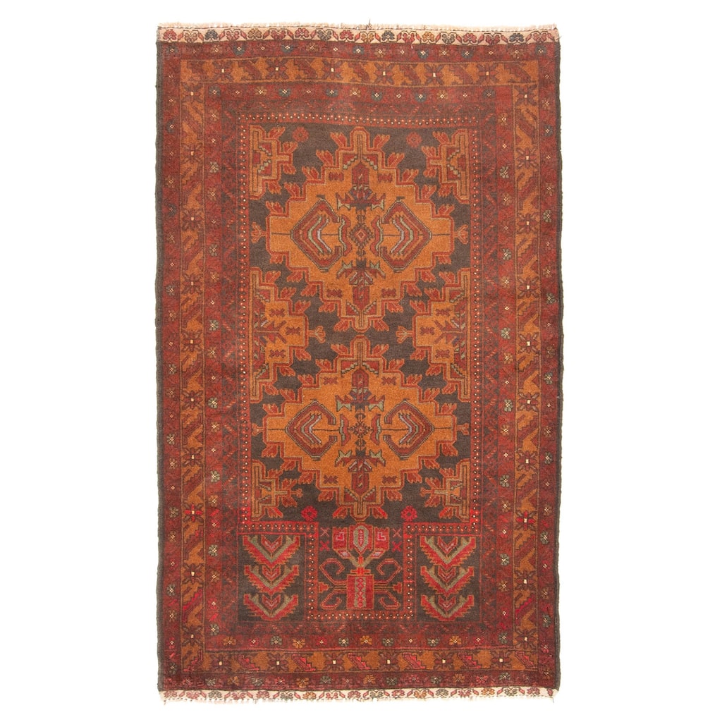 ECARPETGALLERY Hand-knotted Teimani Brown Wool Rug - 3'0 x 4'11