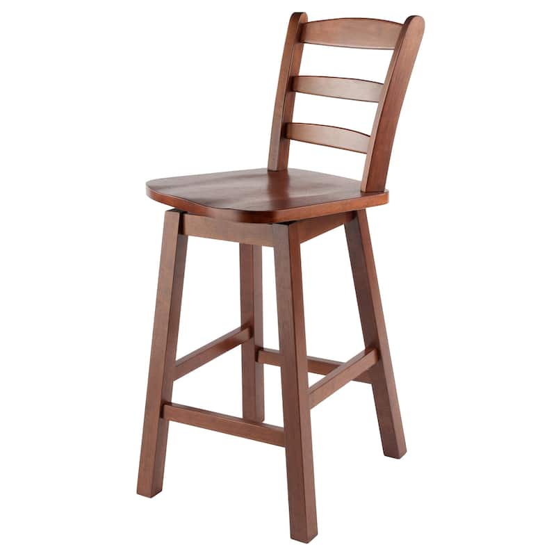 Scalera Ladder Back Swivel Seat Counter Stool, Walnut - N/A