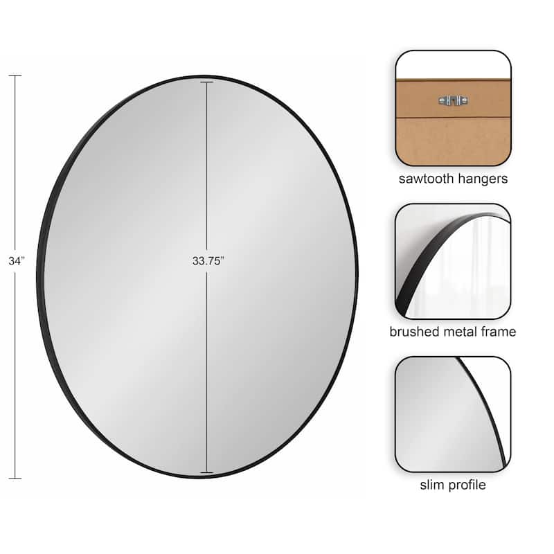 Kate and Laurel Zayda Metal Round Mirror